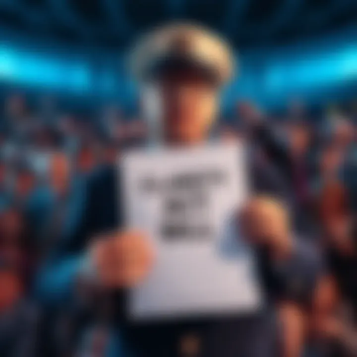 A government official holding a document labeled Clarity Act Bill while standing in front of a crowd of people.