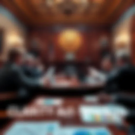 Lawmakers discussing the CLARITY Act, with documents and charts on a table, highlighting accessibility and transparency efforts.