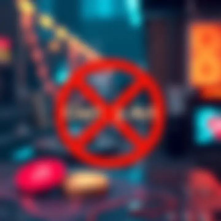 A visual representation of the Clarity Act draft highlighting the ban on rewards for stablecoins, with icons of stablecoins and a prohibition symbol.