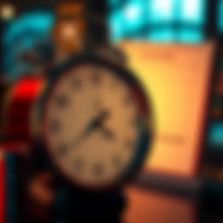 Clock and Calendar A clock showing time with a calendar in the background, symbolizing the concept of timeframes and processes.