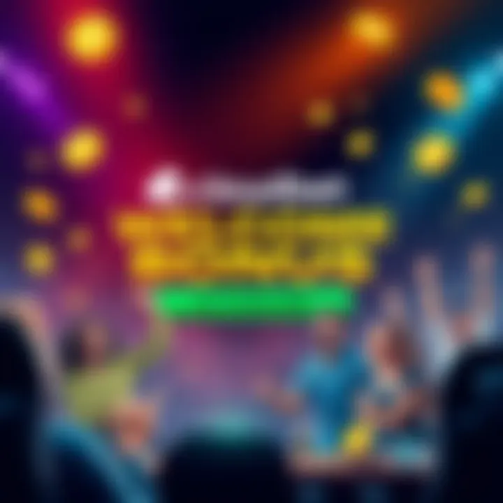 A vibrant graphic showcasing Cloudbet's welcome bonus of up to $5000 with the code WELCOME, featuring cryptocurrency symbols and happy players engaged in betting.