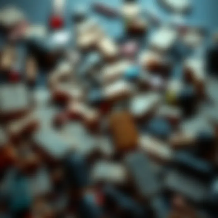 A collection of scattered clues related to a TV show season, hinting at future storylines.