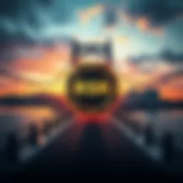 Graphic showing CMC20 coin symbol with a bridge leading to RSR and a sign for 20% APR