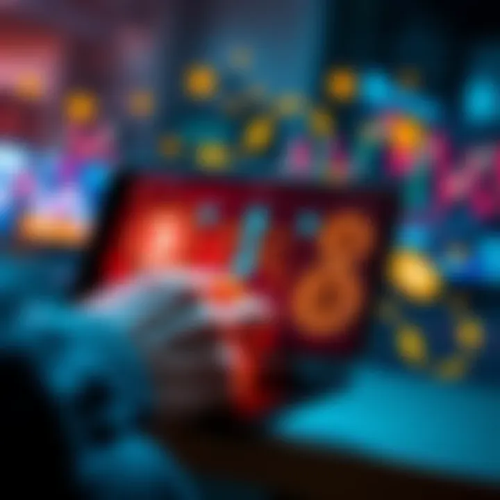 A person using a Ledger wallet interface for swapping cryptocurrencies, with visuals of coins and arrows indicating exchange