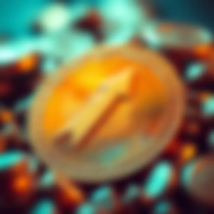 A close-up of a coin with an upward arrow symbolizing price growth and potential increase before 2027.