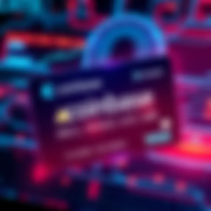 A warning sign showing unauthorized charges on a Coinbase card, with a background of a digital security lock symbolizing data risks.