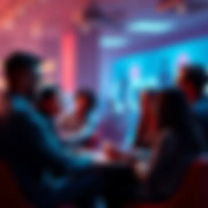 A group of diverse people discussing cryptocurrency and sharing their opinions about Coinbase investments.