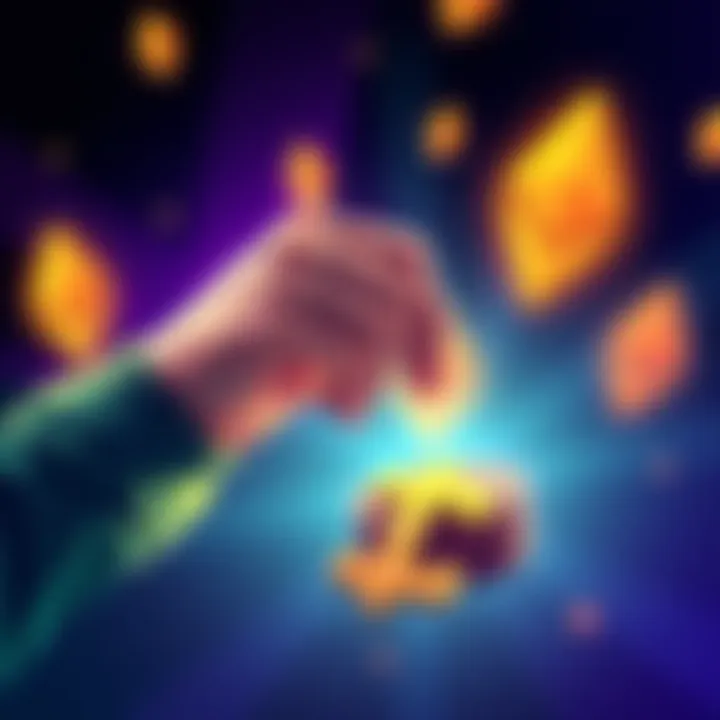 Coinbase Ethereum-Backed Loan Service Illustration of a person borrowing USDC with Ethereum symbols in the background