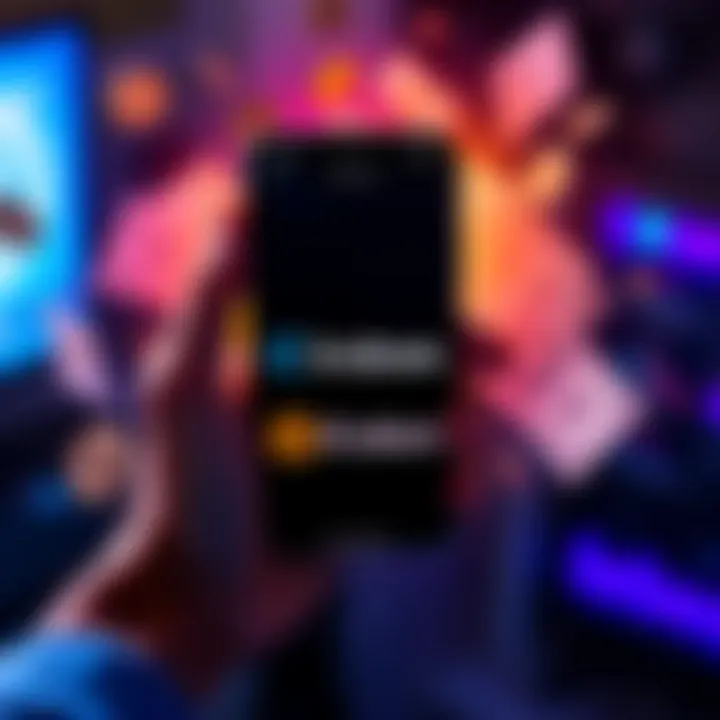 A person holding a smartphone displaying Coinbase and Kraken logos with cash in the background