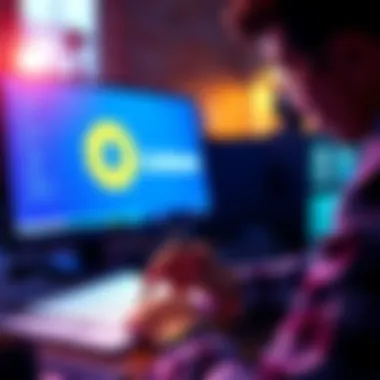 A person looking at a computer screen with a Coinbase logo, surrounded by a notepad and a pen, illustrating the process of finding a 12-word recovery phrase for cryptocurrency wallets.