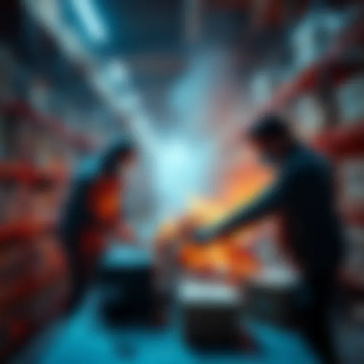 Coinkite Inventory Destruction Coinkite staff destroying Coldcard devices in a warehouse