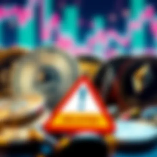 A visual representation of popular coins like Monero and Nano with a warning sign indicating they have been delisted from major exchanges.