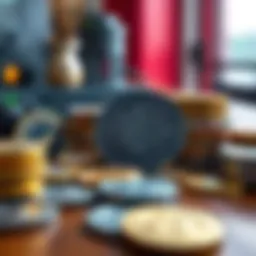 A collection of coins displayed on a table, symbolizing the importance of tangible value in new cryptocurrency offerings.