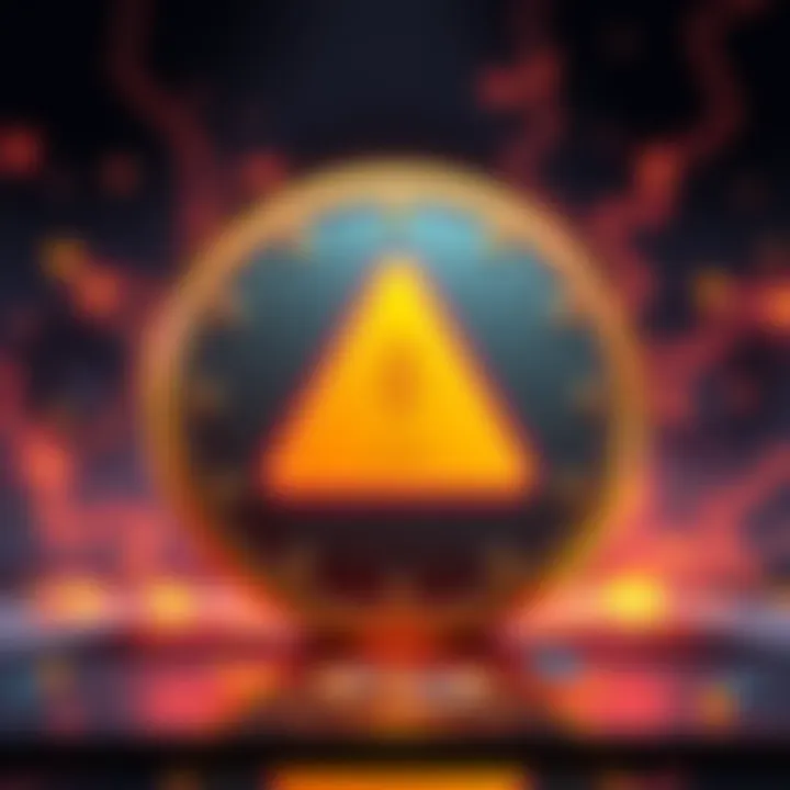 A visual representation of a CoinWallet logo with a warning symbol, highlighting a bug affecting seed phrases and wallet addresses.