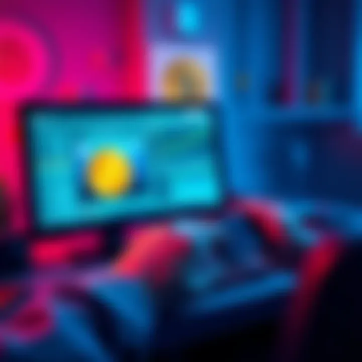A person using a cold wallet to store Bitcoin securely with a computer and Bitcoin symbols in the background