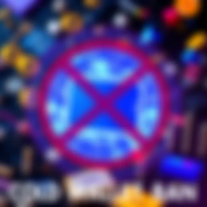 A graphic showing a crossed-out cold wallet symbol, representing the ban on cold wallet applications in the US and EU, with a background of digital assets like cryptocurrencies.