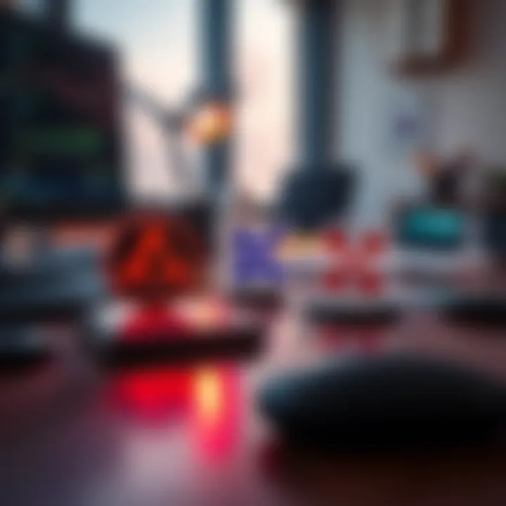 A cold wallet featured with ADA, HBAR, and XRP logos, placed on a table with a computer and office supplies in the background.