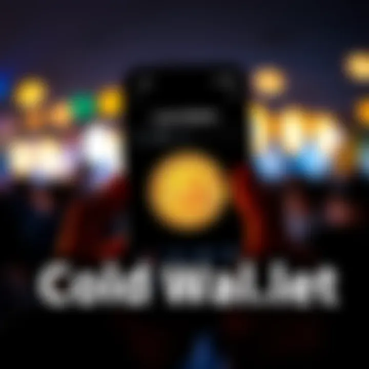 A person holding an iPhone displaying a cold wallet app for Bitcoin storage