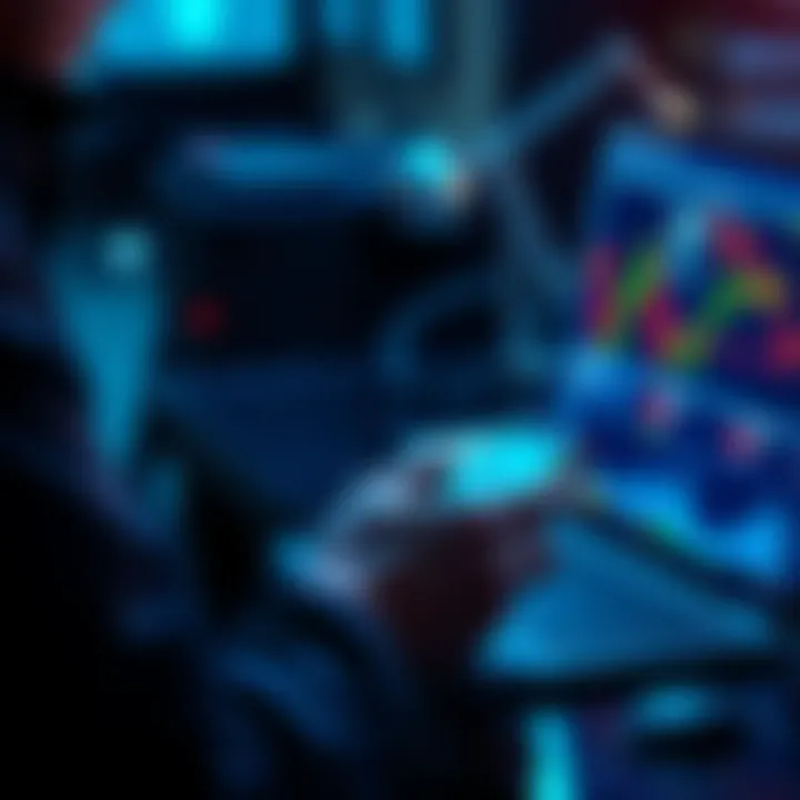 A person holding a cold wallet device and looking at a laptop showing cryptocurrency charts.