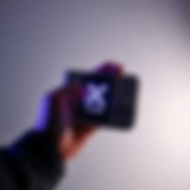 A person holding a Keystone 3 cold wallet with a digital screen displaying XRP logo, set against a simple background.