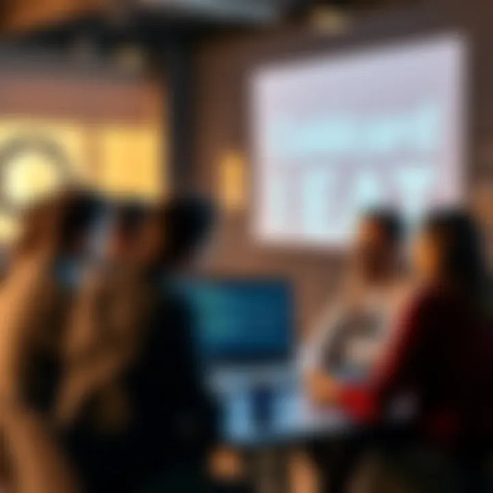 A group of people discussing Coldcard's open-source status, with a laptop showing cryptocurrency code on the screen.