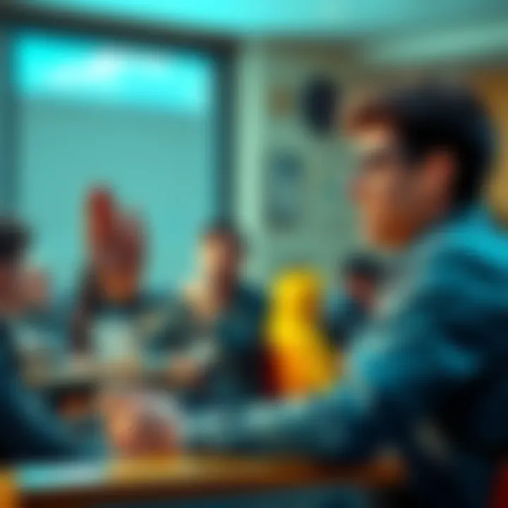 A college student passionately explaining the benefits of XRP and the importance of regulations in a classroom setting