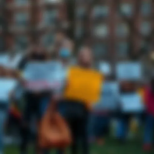 Students protesting on campus holding signs about safety and justice