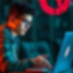 A college student looking at a laptop with cryptocurrency symbols and a calculator, pondering how to use crypto for tuition