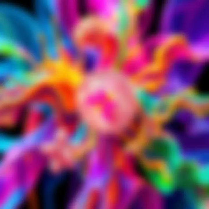 A vibrant display of various unique NFT art pieces showcasing diverse styles and colors, representing Diggs' generative art work.