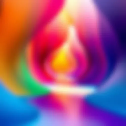 An abstract representation of a colorful path symbolizing the journey towards a goal, with various vibrant colors blending together.