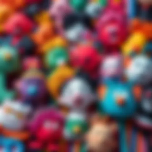 Colorful Doodle Characters A vibrant collection of random doodle characters in various styles and colors.