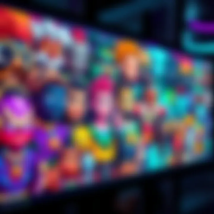 A collection of vibrant NFT avatars displayed on a digital screen, showing various unique designs and styles.