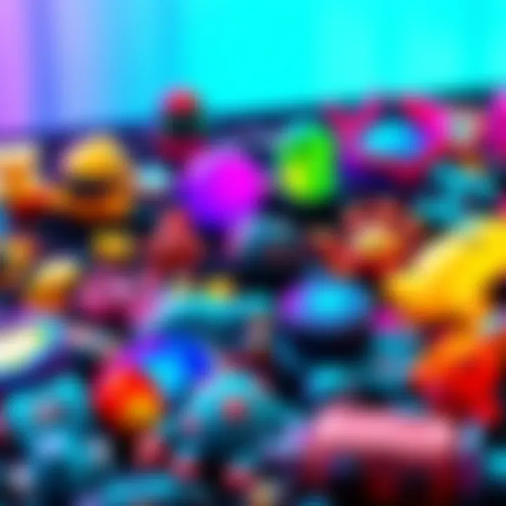 A vibrant display of various digital collectibles on the Solana blockchain, showcasing unique designs and colors.