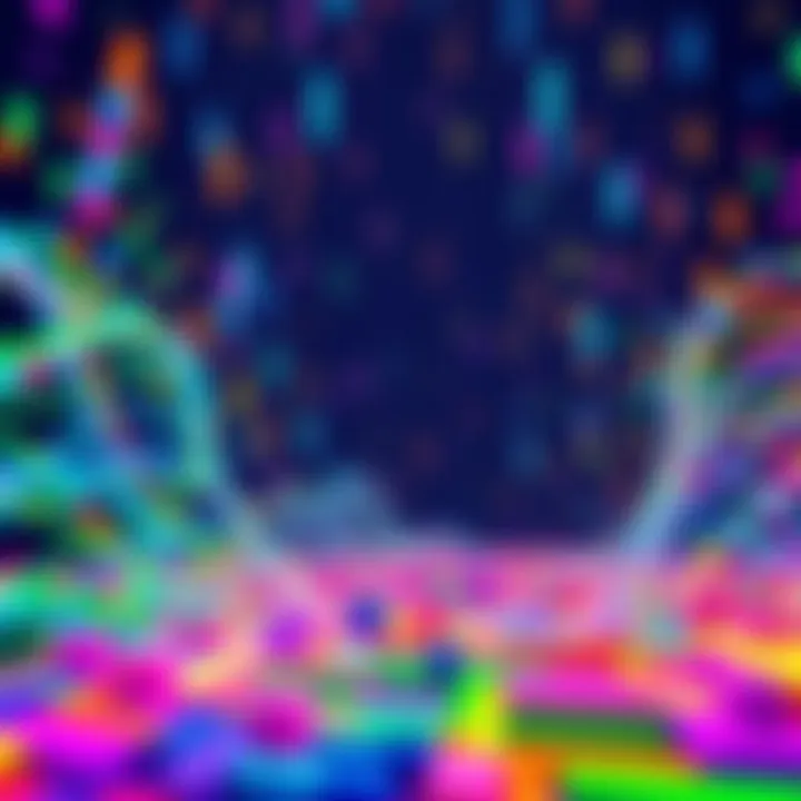 A digital canvas filled with vibrant pixels being placed by players, showcasing a mix of colors and creativity on the Stellar mainnet.