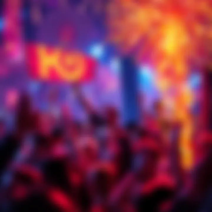 A vibrant scene of people celebrating a major comeback with banners and smiles, filled with excitement and hope for the future.