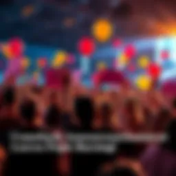 A crowd of excited people holding signs and balloons celebrating a popular initiative return