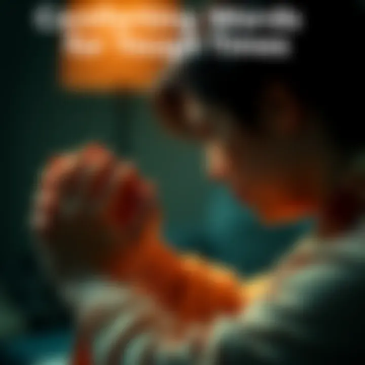 A person gently comforting another, offering kind words and support during a tough moment.