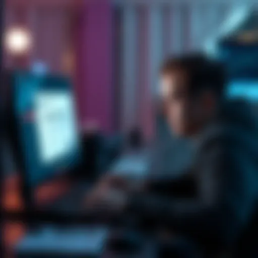 A person looking frustrated while typing a comment on a computer, with a notification saying 'Approval Needed' on the screen.