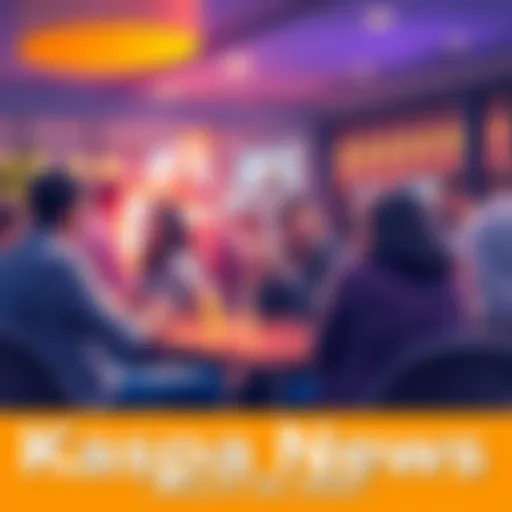 People engaging in a lively discussion about Kaspa news in a friendly atmosphere