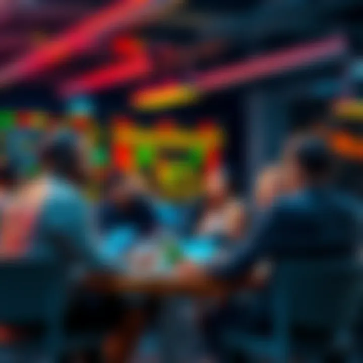 Community Discussion on Trading Strategies A group of people sharing trading strategies and tips in a discussion forum setting