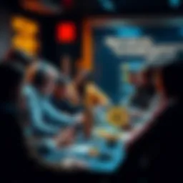 Community members discussing bitcoin security A group of diverse people gathered around a table discussing how to protect bitcoin from theft