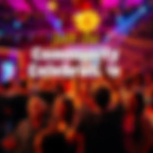 A vibrant gathering of community members celebrating together, showcasing joy and unity through shared moments.