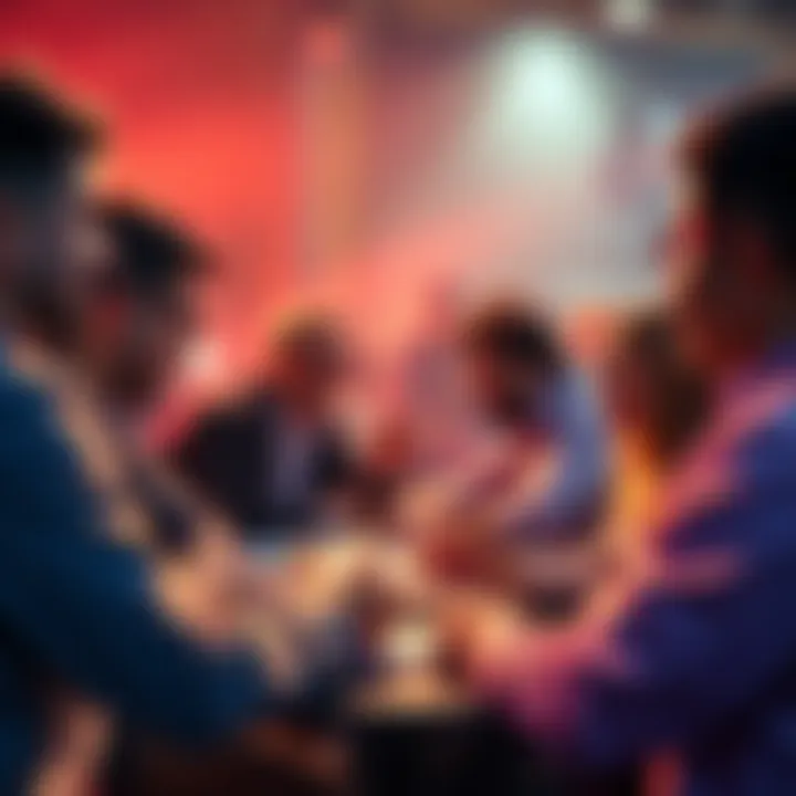 Community Discussion on Progress People engaging in a lively discussion about community progress since February, sharing thoughts and insights.