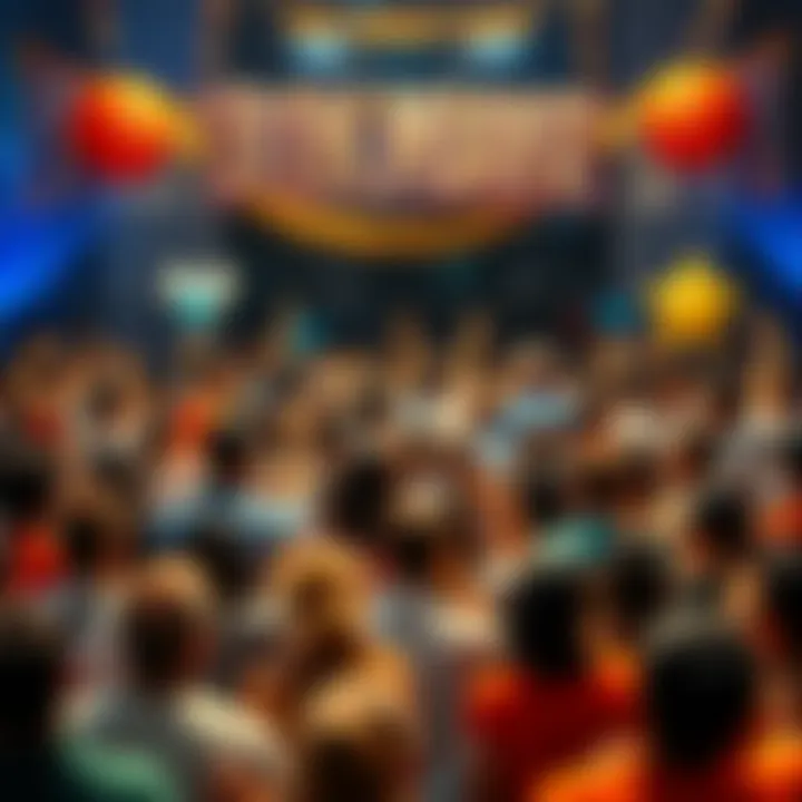 A vibrant gathering of diverse people celebrating the milestone of 81,000 participants in a community group, with colorful decorations and banners.