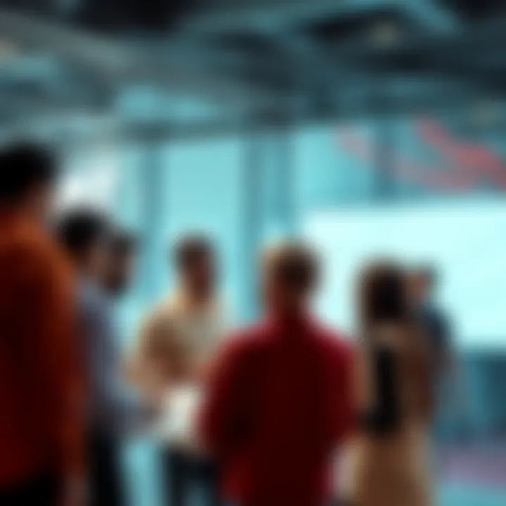 A group of people engaged in conversation, sharing tips on how to effectively rate and improve their portfolios, with charts and notes in front of them