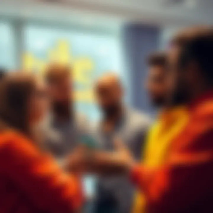 A group of people discussing strategies on solving ad rewards issues, sharing tips with one another.