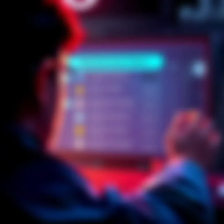Community Tokens Withdrawal Person looking at a screen with withdrawal commands for community tokens like Moon, Cone, and Bucket