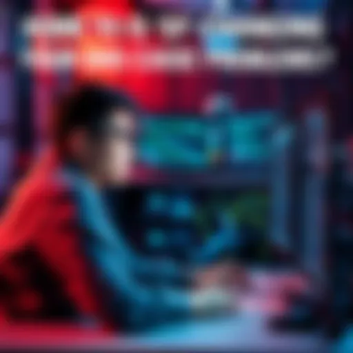 A person sitting in front of a computer looking frustrated while checking DNS settings