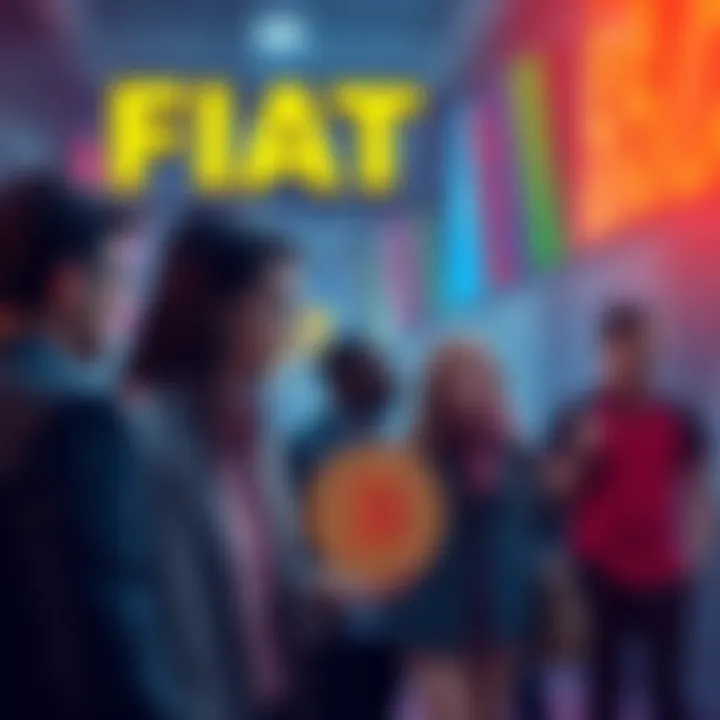Group of people discussing fluctuation of fiat currency prices in relation to Bitcoin