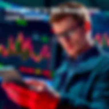 An investor with a worried expression checks their Coinbase account, showing a meme coin's value, with charts in the background indicating market cap and liquidity issues.